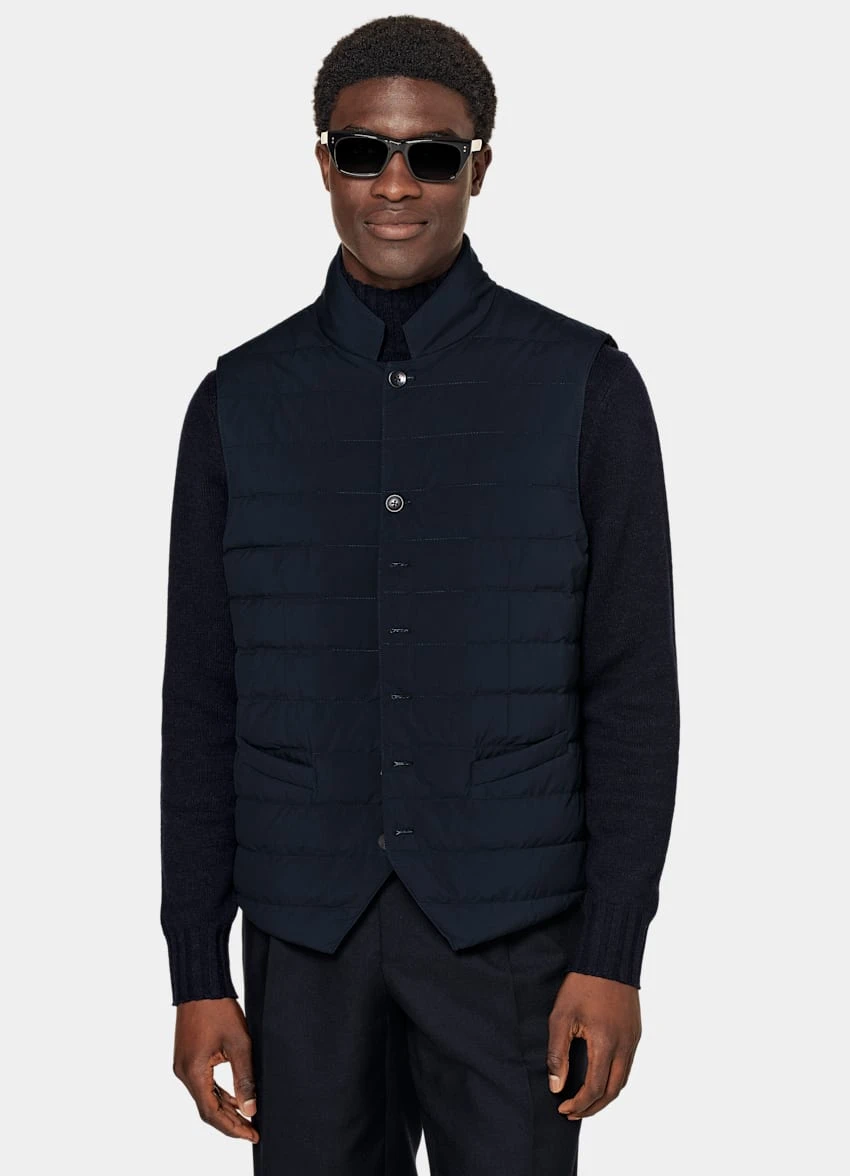 Navy Down Vest 2 Navy Down Vest - Image 2