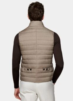 Light Brown Down Vest 13 Light Brown Down Vest -Suit Supply BW181 105