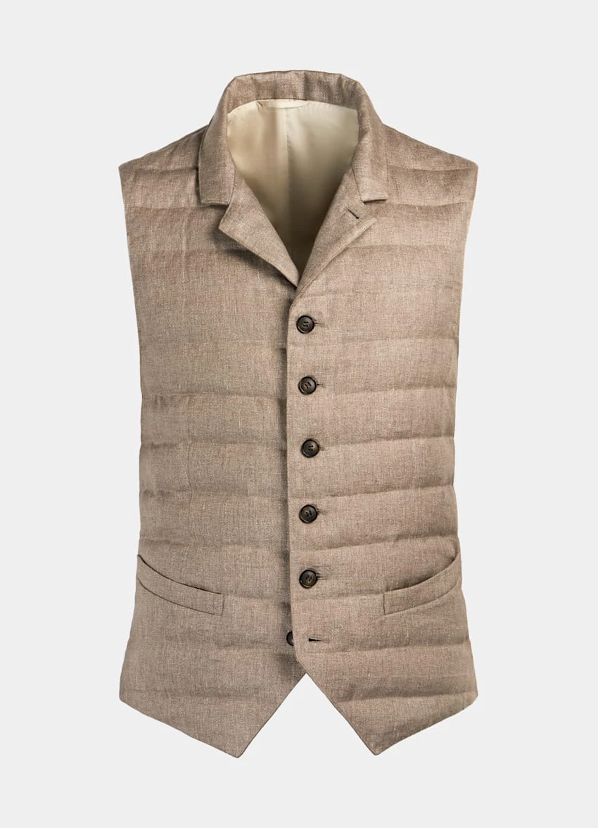 Light Brown Down Vest 8 Light Brown Down Vest - Image 8