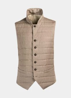 Light Brown Down Vest 17 Light Brown Down Vest -Suit Supply BW181 26