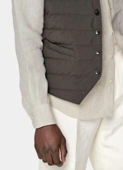 Brown Down Vest -Suit Supply BW191 103