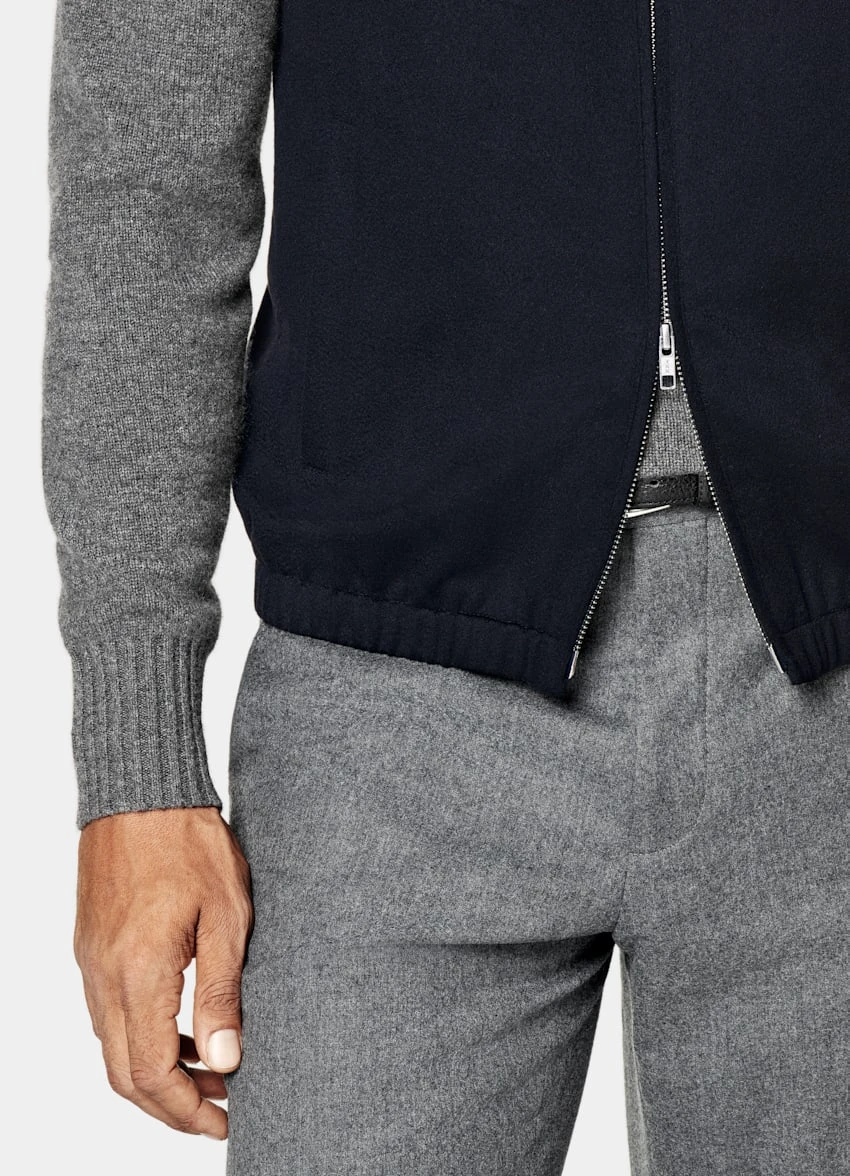 Navy Zip Vest 3 Navy Zip Vest - Image 3