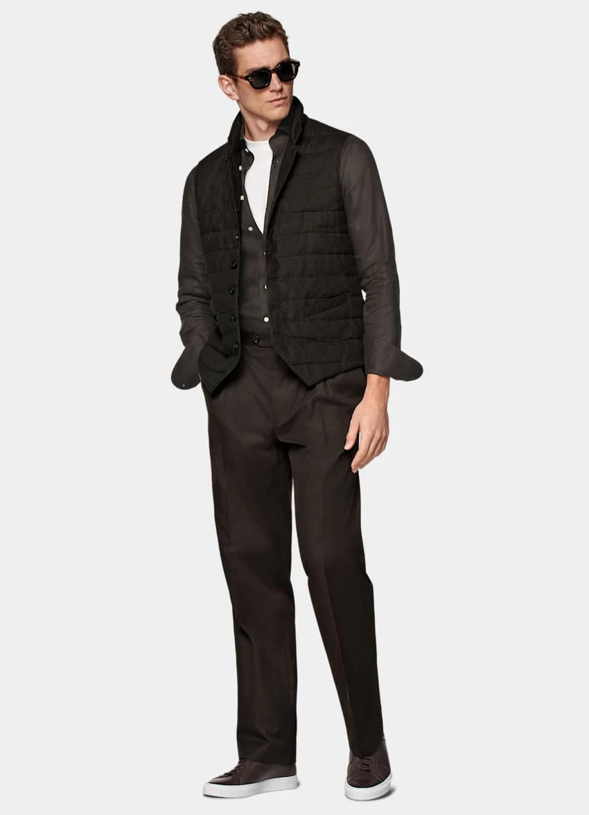 Dark Brown Down Vest 4 Dark Brown Down Vest - Image 4