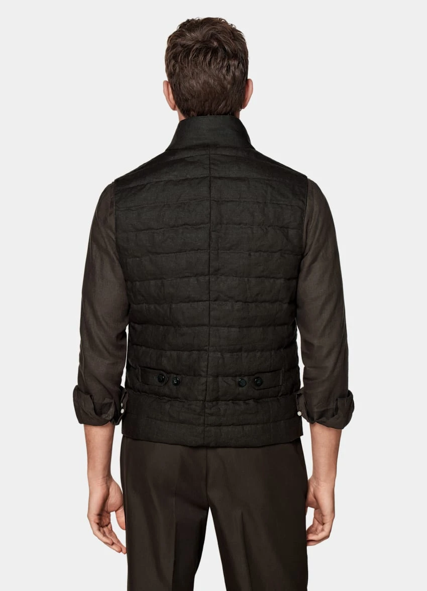Dark Brown Down Vest 5 Dark Brown Down Vest - Image 5
