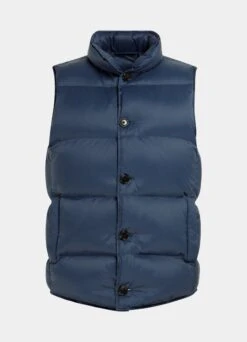 Mid Blue Down Vest 16 Mid Blue Down Vest -Suit Supply BW204 25
