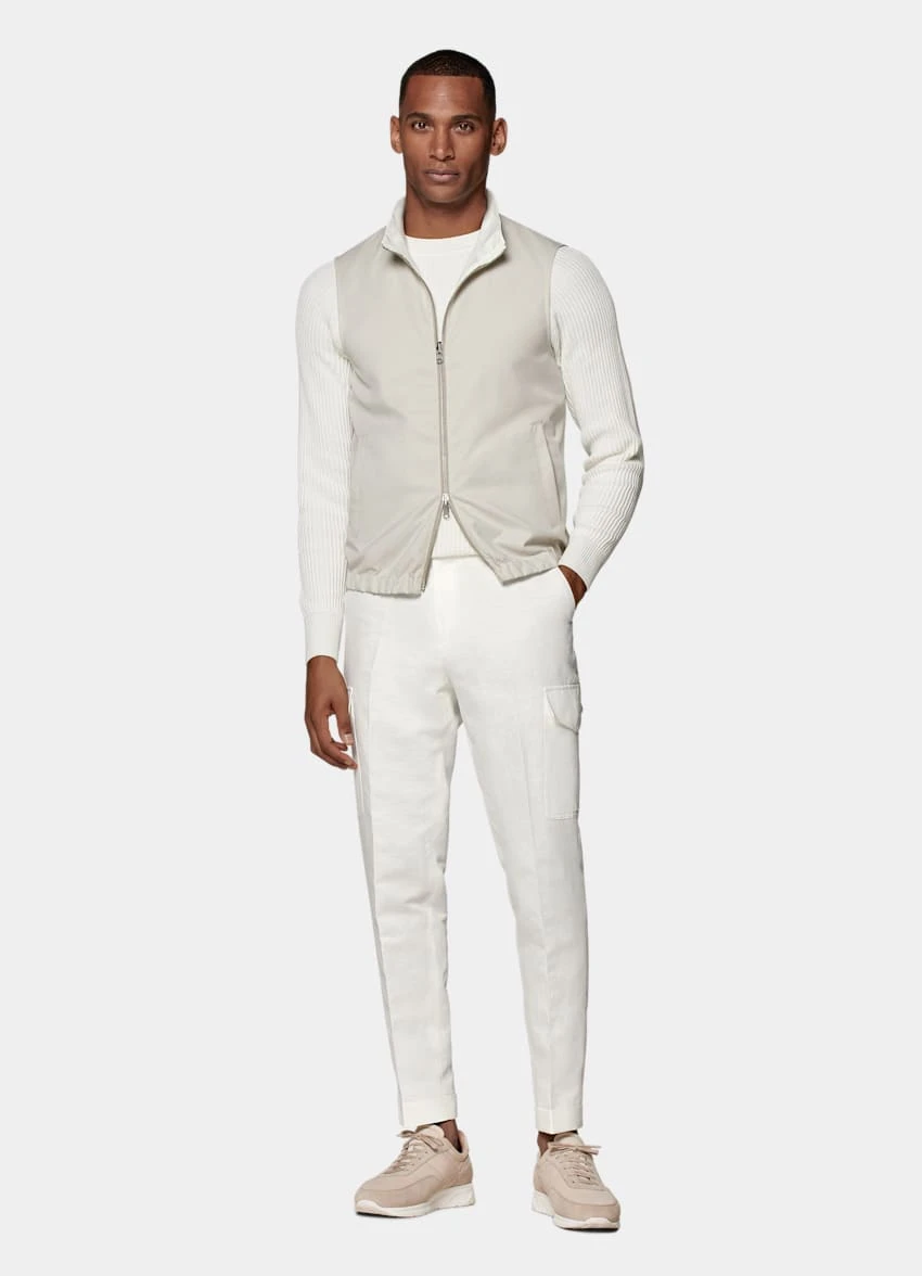 Off-White & Sand Reversible Vest 4 Off-White & Sand Reversible Vest - Image 4