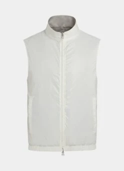 Off-White & Sand Reversible Vest 17 Off-White & Sand Reversible Vest -Suit Supply BW300 25
