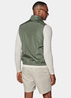 Mid Green & Sand Reversible Vest 15 Mid Green & Sand Reversible Vest -Suit Supply BW302 125