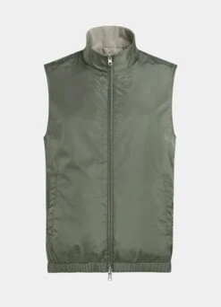 Mid Green & Sand Reversible Vest 19 Mid Green & Sand Reversible Vest -Suit Supply BW302 25