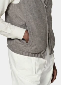 Taupe & Off-White Reversible Vest -Suit Supply BW303 103