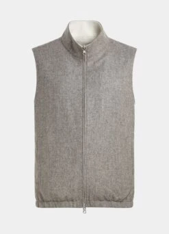 Taupe & Off-White Reversible Vest -Suit Supply BW303 25