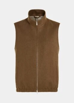 Mid Brown Zip Vest 14 Mid Brown Zip Vest -Suit Supply BW304 25