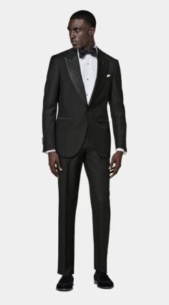 Black Tailored Fit Lazio Tuxedo 15 Black Tailored Fit Lazio Tuxedo -Suit Supply C1199 S 1