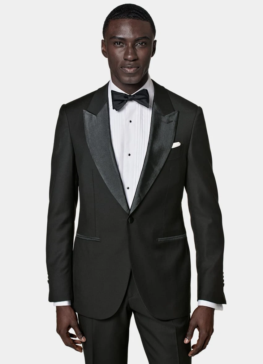 Black Tailored Fit Lazio Tuxedo 5 Black Tailored Fit Lazio Tuxedo - Image 5