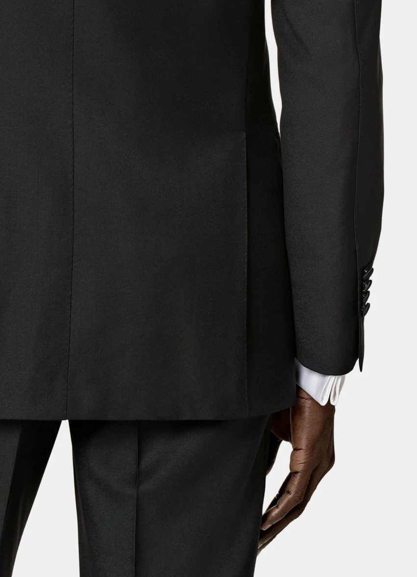 Black Tailored Fit Lazio Tuxedo 6 Black Tailored Fit Lazio Tuxedo - Image 6