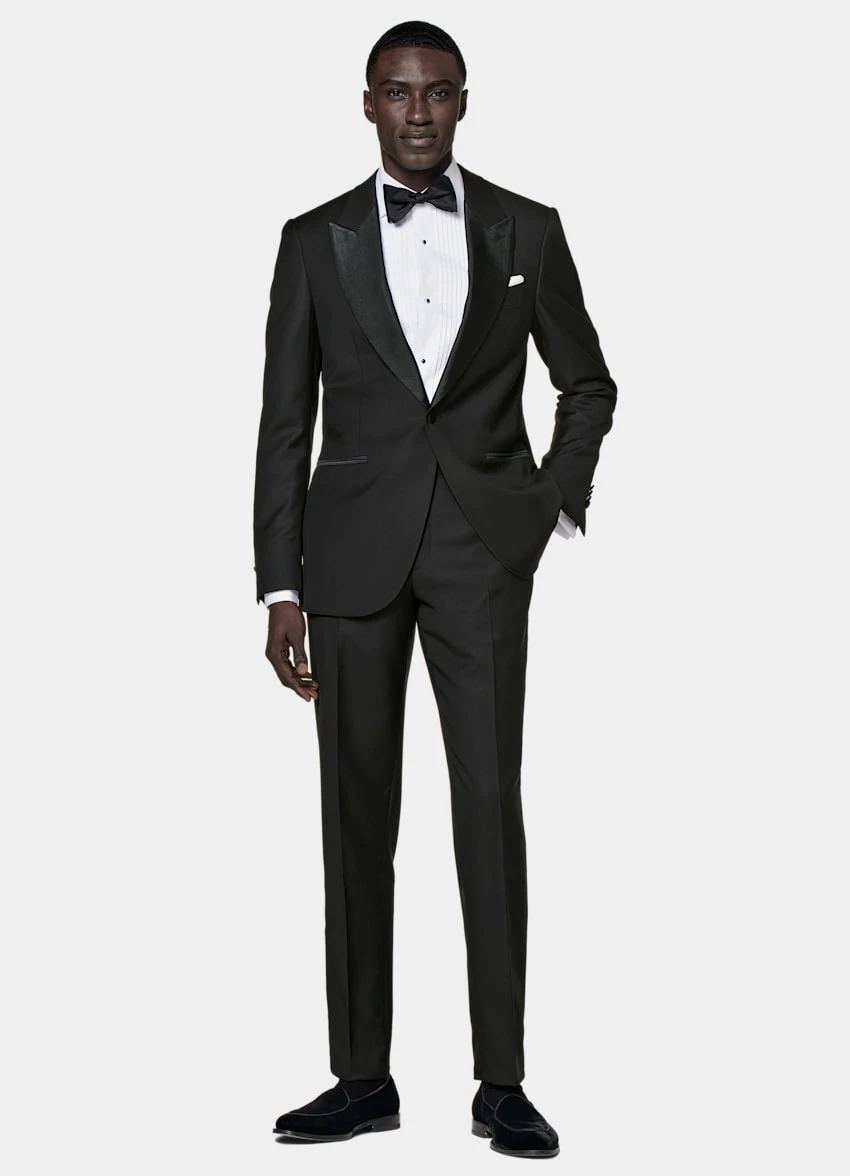 Black Tailored Fit Lazio Tuxedo 7 Black Tailored Fit Lazio Tuxedo - Image 7