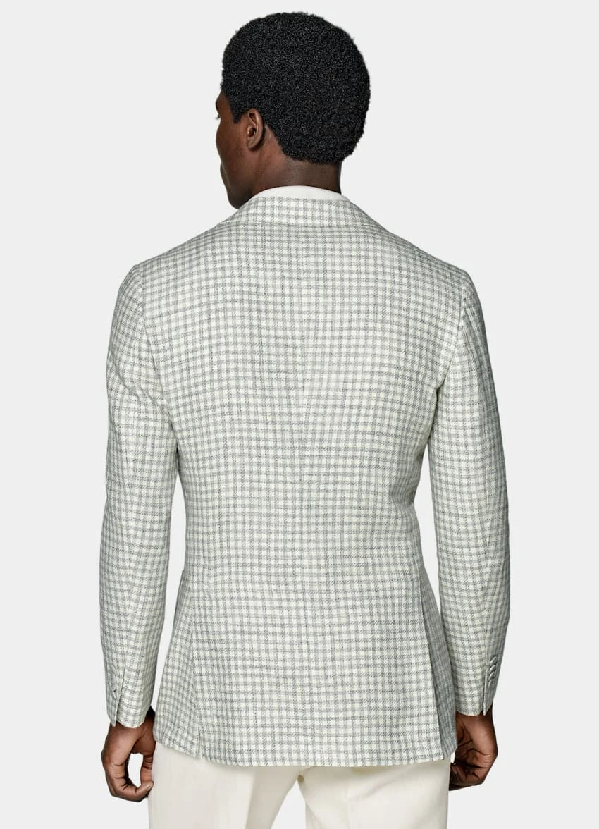Light Grey Checked Havana Blazer 7 Light Grey Checked Havana Blazer - Image 7
