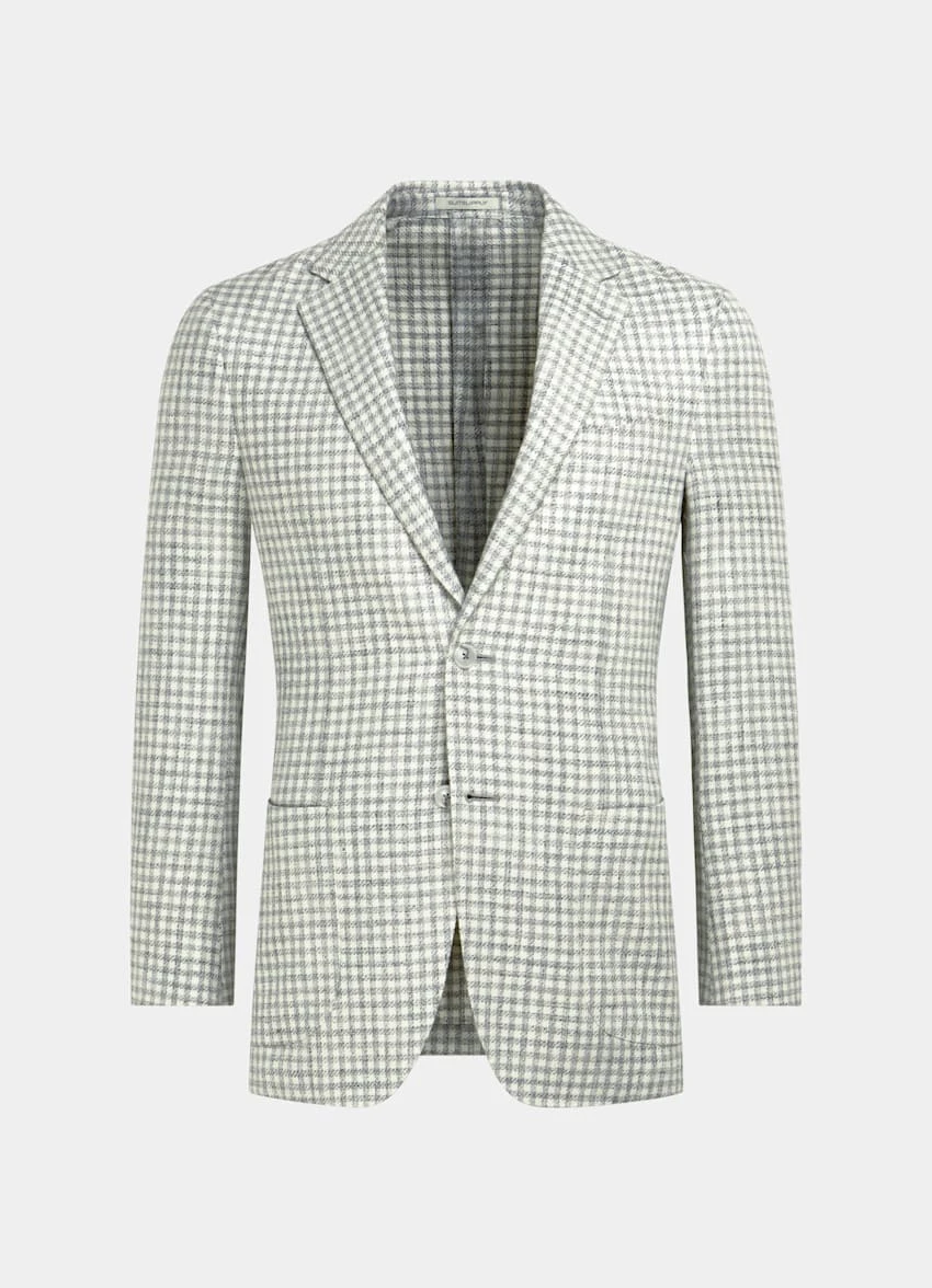 Light Grey Checked Havana Blazer 9 Light Grey Checked Havana Blazer - Image 9