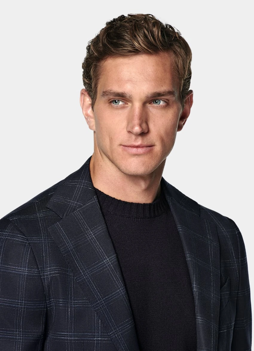 Navy Checked Havana Blazer 1 Navy Checked Havana Blazer