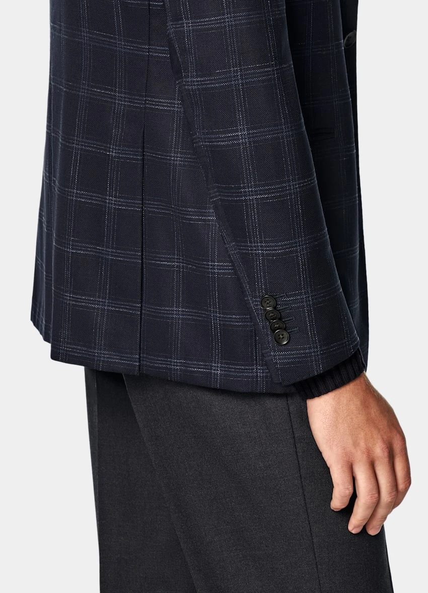 Navy Checked Havana Blazer 4 Navy Checked Havana Blazer - Image 4