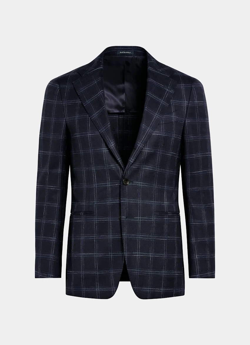 Navy Checked Havana Blazer 9 Navy Checked Havana Blazer - Image 9