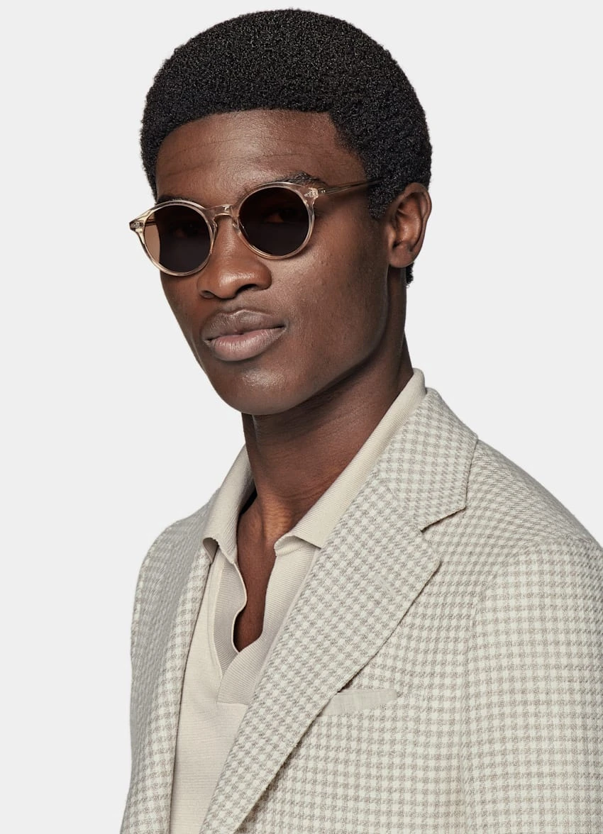 Light Brown Houndstooth Havana Blazer 1 Light Brown Houndstooth Havana Blazer