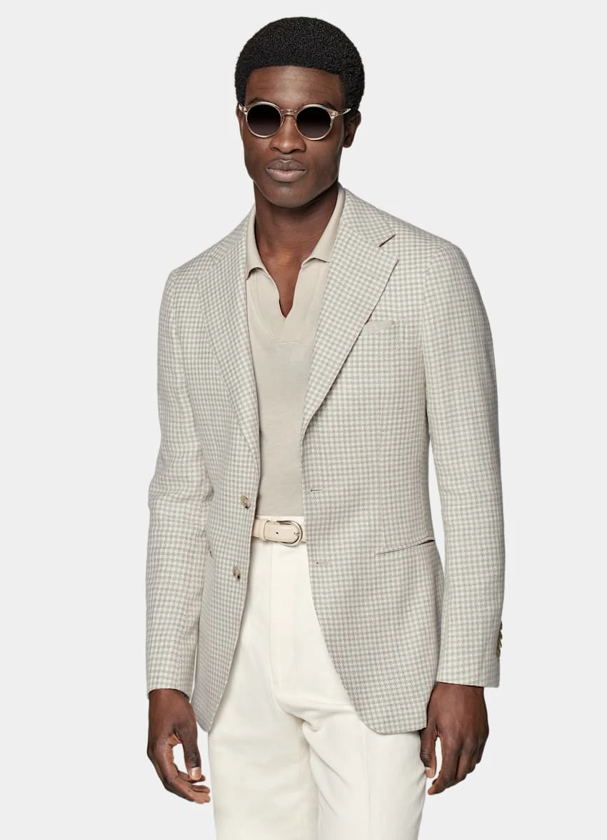 Light Brown Houndstooth Havana Blazer 2 Light Brown Houndstooth Havana Blazer - Image 2