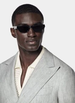 Light Grey Herringbone Havana Blazer