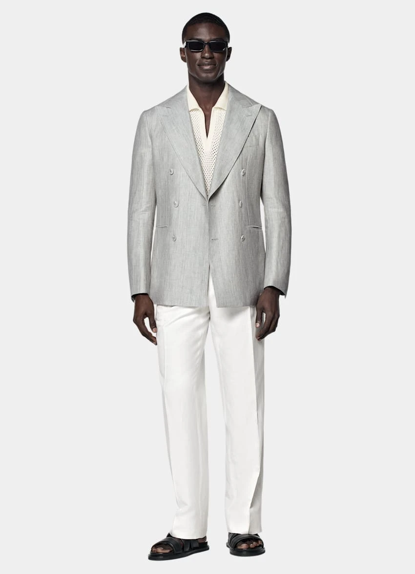 Light Grey Herringbone Havana Blazer 5 Light Grey Herringbone Havana Blazer - Image 5