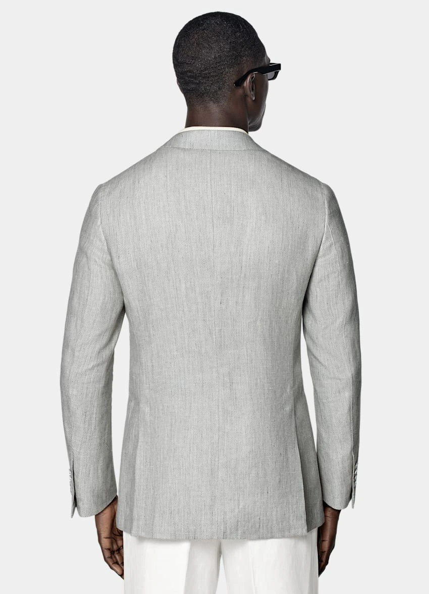 Light Grey Herringbone Havana Blazer 6 Light Grey Herringbone Havana Blazer - Image 6