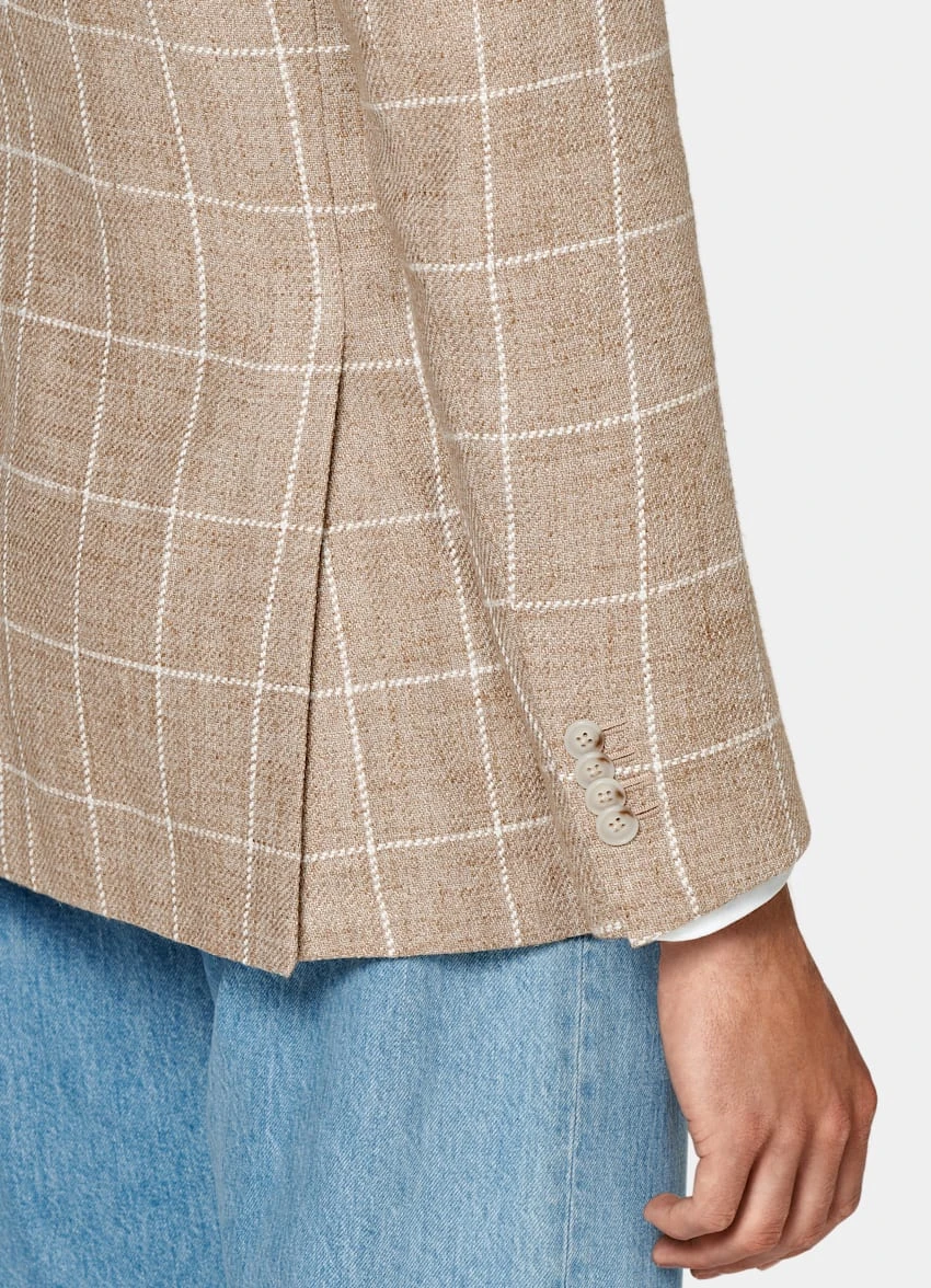 Mid Brown Checked Havana Blazer 4 Mid Brown Checked Havana Blazer - Image 4