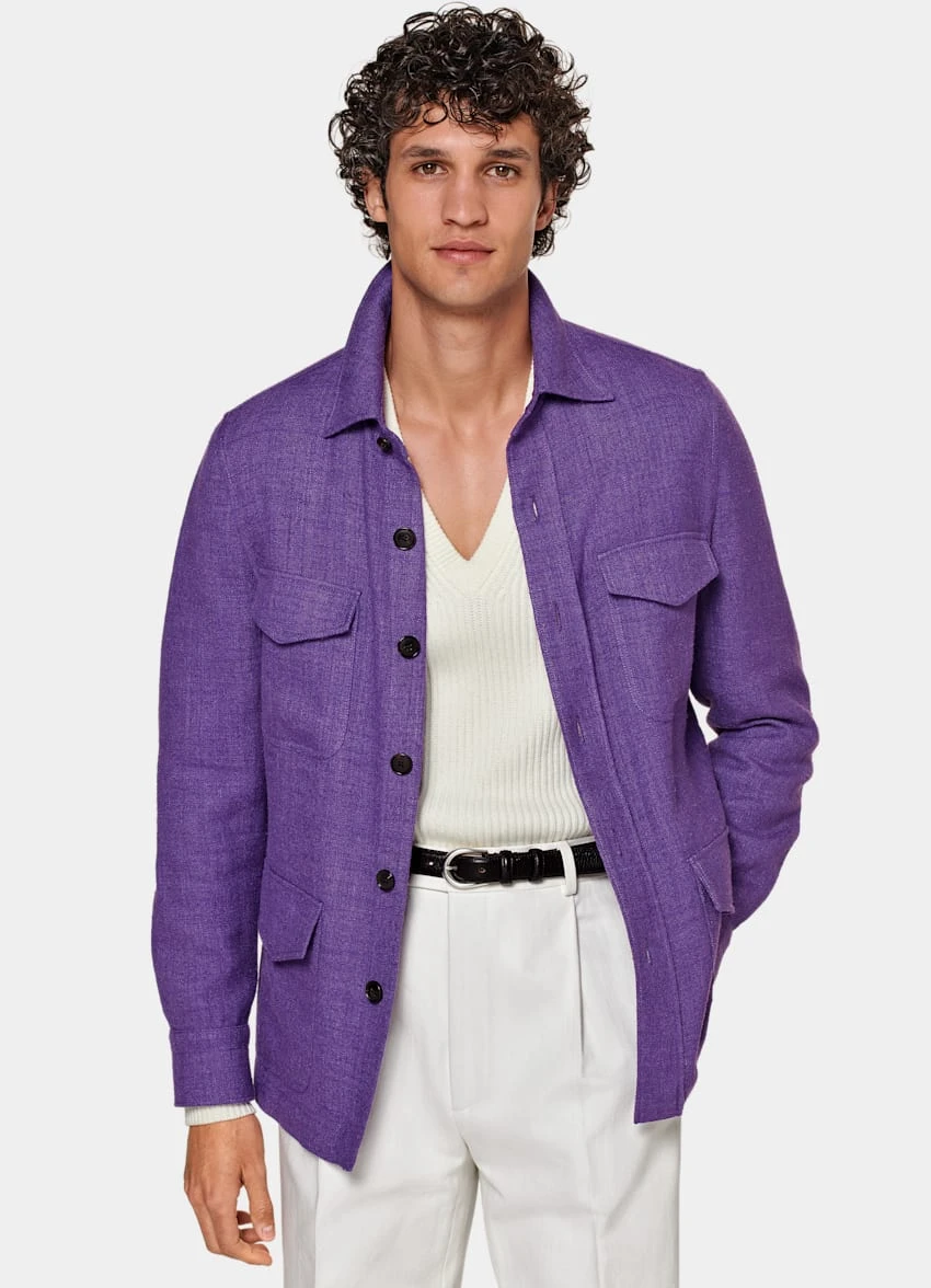 Purple William Shirt-Jacket 2 Purple William Shirt-Jacket - Image 2
