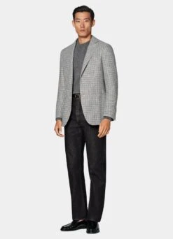 Mid Grey Houndstooth Havana Blazer -Suit Supply C23022 104