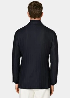 Navy Herringbone Havana Blazer 14 Navy Herringbone Havana Blazer -Suit Supply C23026 105