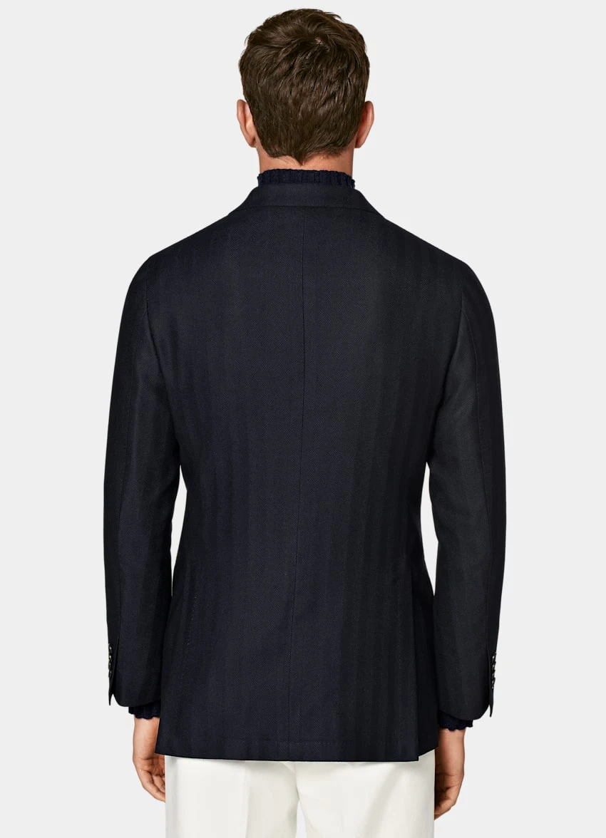 Navy Herringbone Havana Blazer 6 Navy Herringbone Havana Blazer - Image 6