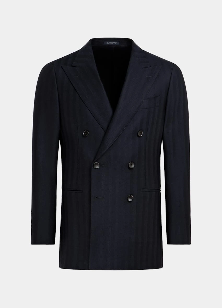 Navy Herringbone Havana Blazer 9 Navy Herringbone Havana Blazer - Image 9