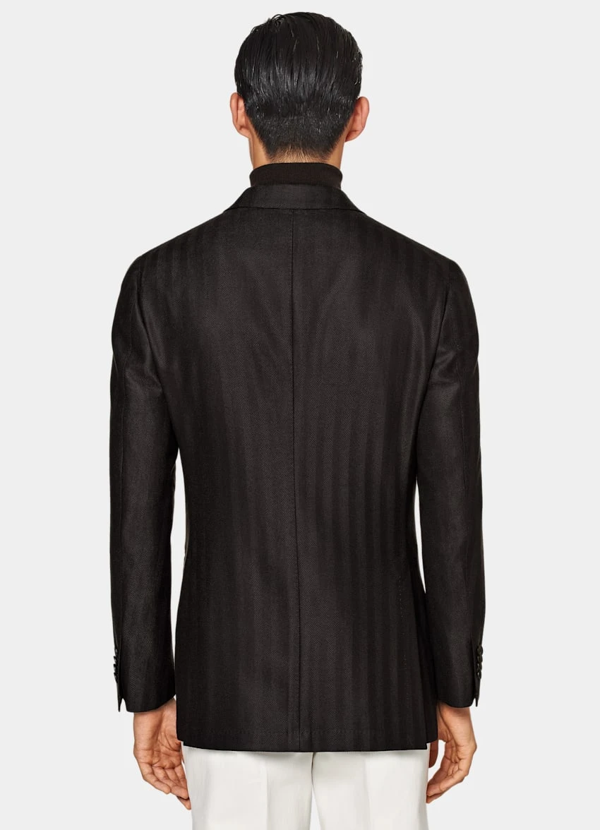 Dark Brown Herringbone Havana Blazer 6 Dark Brown Herringbone Havana Blazer - Image 6