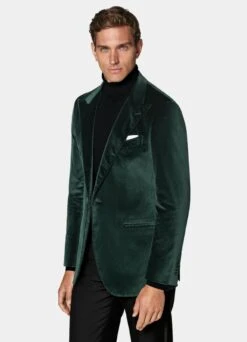 Dark Green Tailored Fit Havana Dinner Jacket -Suit Supply C6991 102