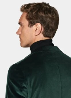 Dark Green Tailored Fit Havana Dinner Jacket -Suit Supply C6991 106