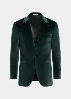 Dark Green Tailored Fit Havana Dinner Jacket -Suit Supply C6991 25