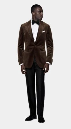 Dark Brown Tailored Fit Havana Dinner Jacket