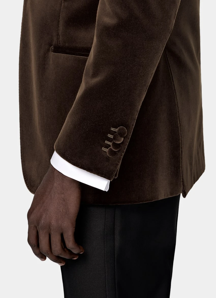 Dark Brown Tailored Fit Havana Dinner Jacket 5 Dark Brown Tailored Fit Havana Dinner Jacket - Image 5