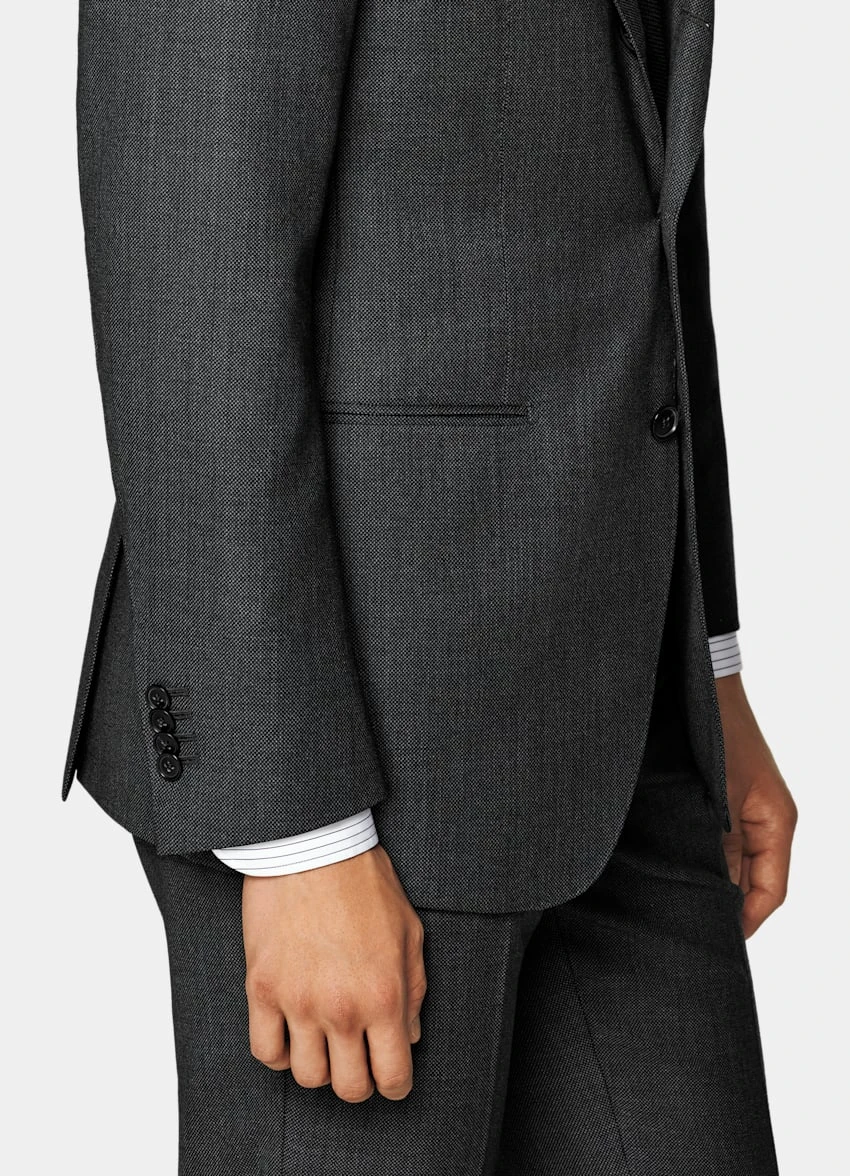 Dark Grey Bird's Eye Havana Suit 4 Dark Grey Bird's Eye Havana Suit - Image 4