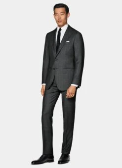 Dark Grey Bird's Eye Havana Suit 17 Dark Grey Bird's Eye Havana Suit -Suit Supply C8444 S 104