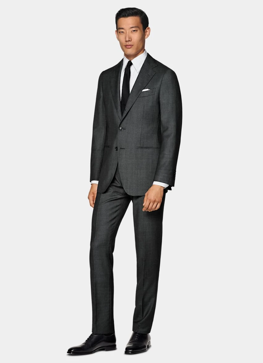 Dark Grey Bird's Eye Havana Suit 5 Dark Grey Bird's Eye Havana Suit - Image 5