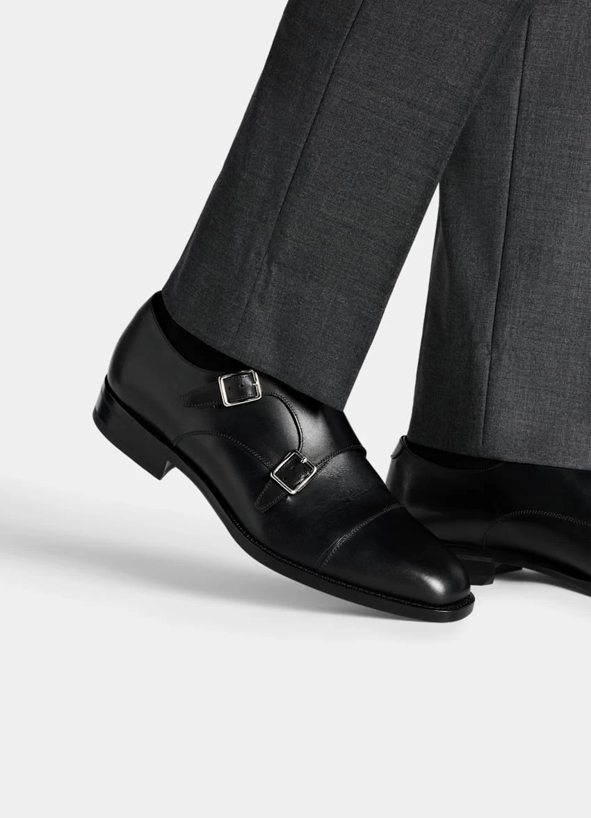 Black Double Monk Strap 1 Black Double Monk Strap