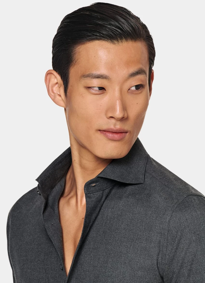 Dark Grey Slim Fit Shirt 1 Dark Grey Slim Fit Shirt