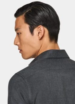 Dark Grey Slim Fit Shirt 13 Dark Grey Slim Fit Shirt -Suit Supply H6402 106