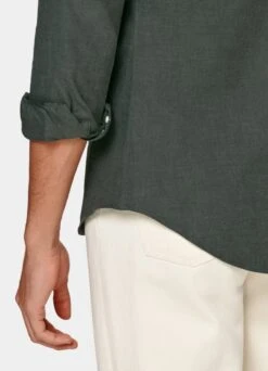 Green Slim Fit Shirt 10 Green Slim Fit Shirt -Suit Supply H6409 103