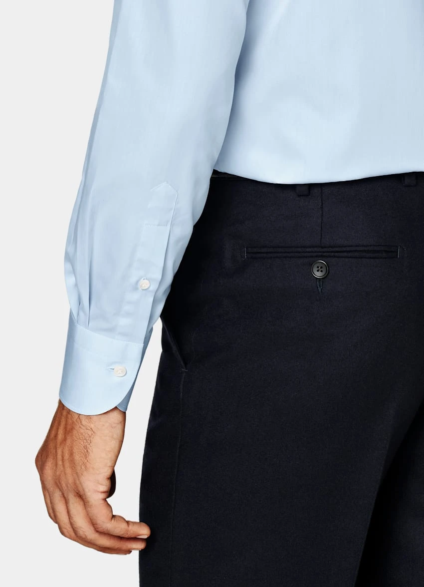 Light Blue Poplin Slim Fit Shirt 3 Light Blue Poplin Slim Fit Shirt - Image 3